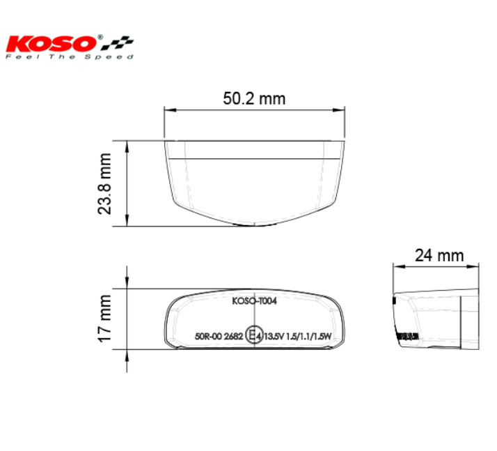 LED-Rücklicht HAWKEYE | getönt | mit KZB