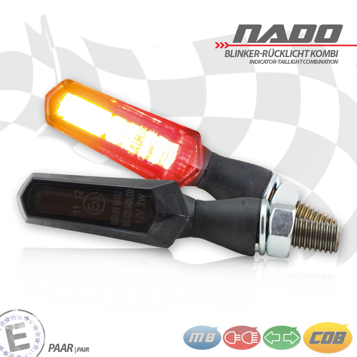 COB-Blinker Rücklichtkombi Nado | Alu | schwarz
