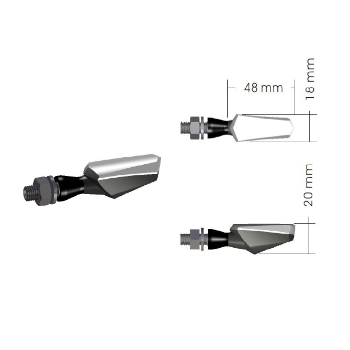 COB-Blinker Rücklichtkombi Nado | Alu | schwarz