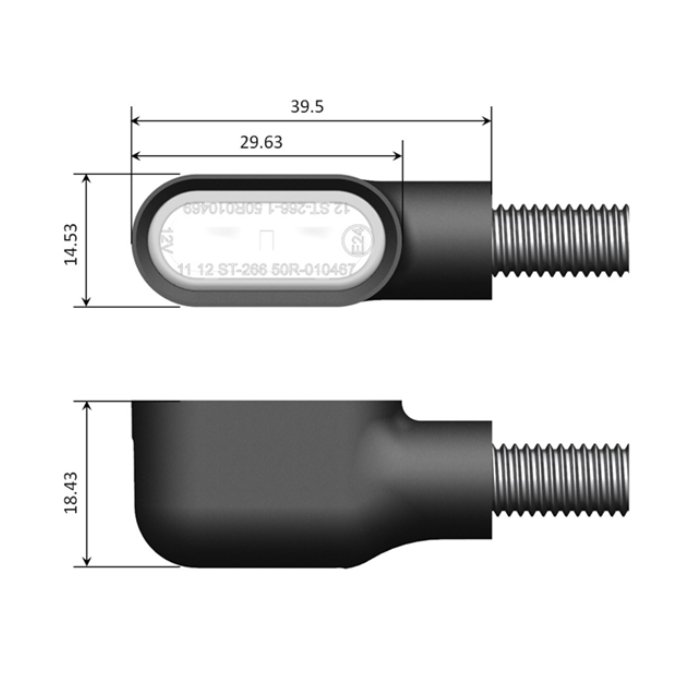 LED-Blinker NICE | schwarz | M8 | Alu