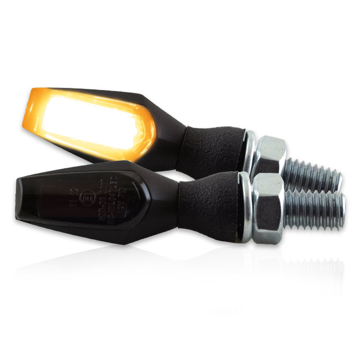 COB-Blinker SHIELD | Alu | schwarz | M8