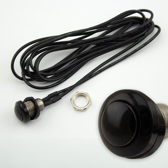 Drucktaster | schwarz | Ø 12 x T 16 mm