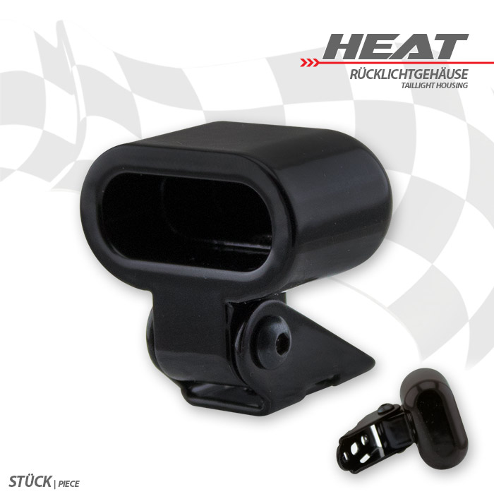 CNC-Gehäuse schwarz für LED-Einbaurücklicht Heat