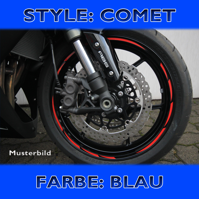 Felgenrandaufkleber Comet | blau | 7mm
