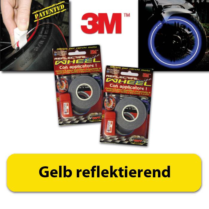 Felgenrandaufkleber gelb reflektierend | 5mm | 6m