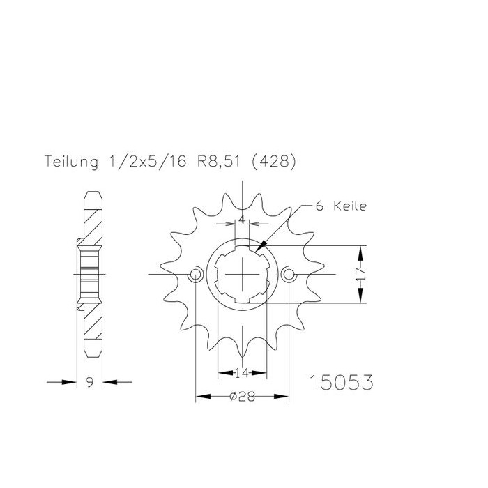 Ritzel 50-15053-13 | 37200-13 | 13Z - 428