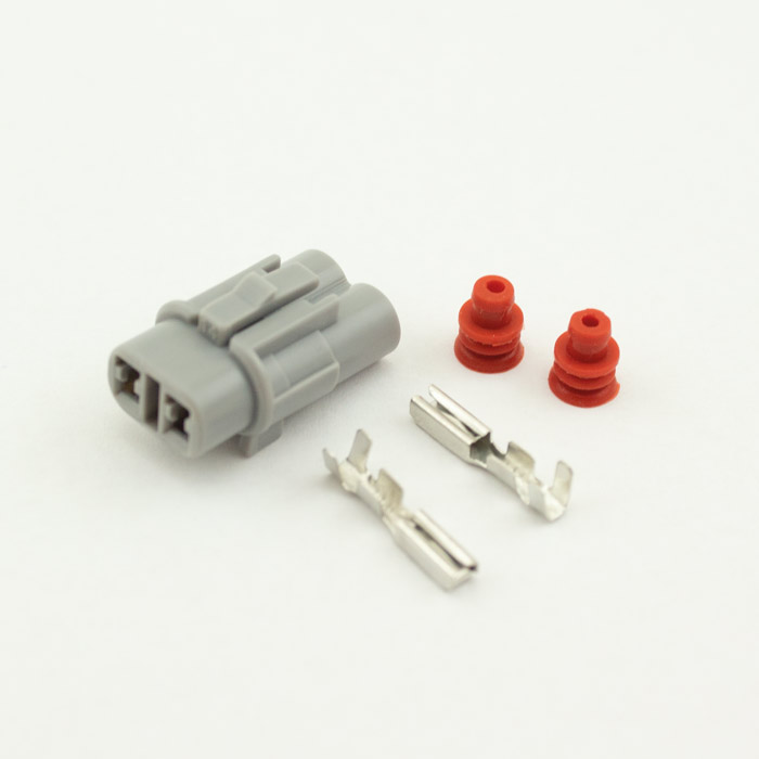 Wasserdichter 2er Stecker | weiblich | grau