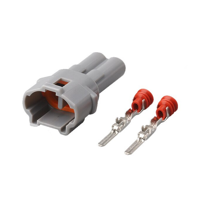 Wasserdichter 2er Stecker | männlich | grau