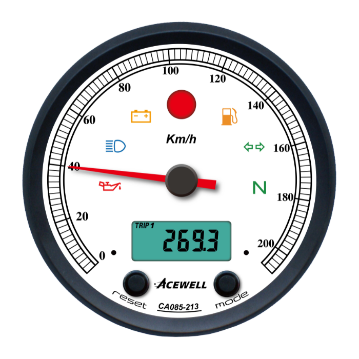 ACEWELL | Analog Tacho 210 Km/h | Digital DZM