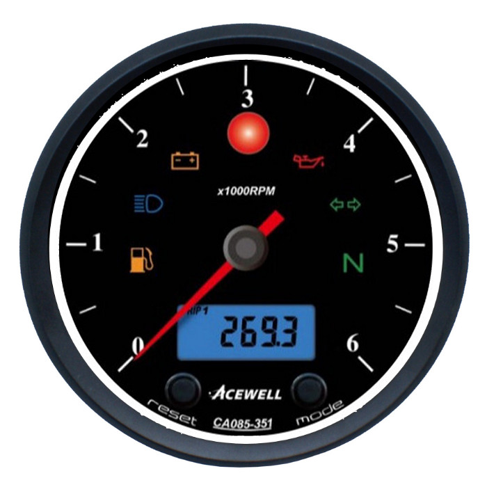 ACEWELL | Analog DZM 6000rpm | Digital Tacho