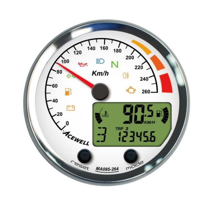 ACEWELL | Analog Tacho 260 Km/h | Digital DZM