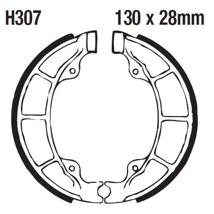 H307G | EBC |  Premium Bremsbacken Water Grooved