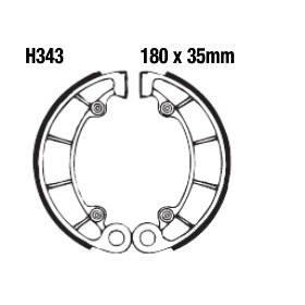 H343G | EBC |  Premium Bremsbacken Water Grooved