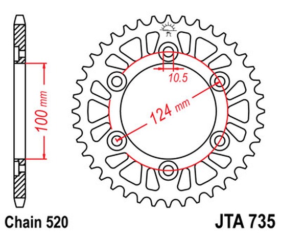 Kettenrad ALU 38Z  |  520 SI