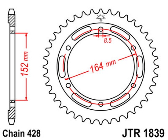 Kettenrad 58Z  |  428 SI