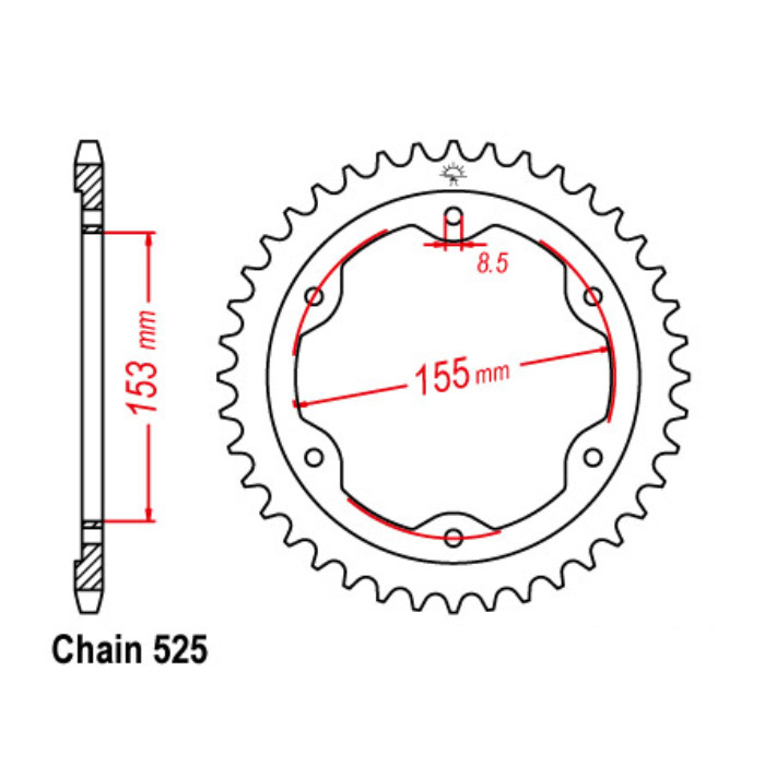 Kettenrad 38Z  |  525 SW | ESJOT