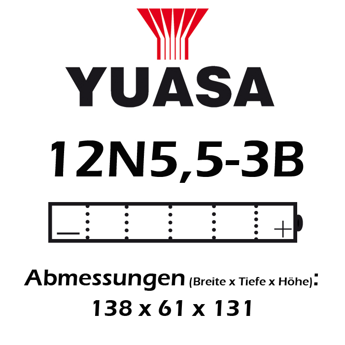 Batterie | YUASA | 12N5,5-3B | 5,5 AH
