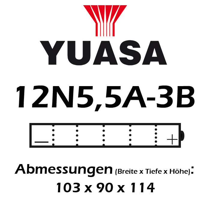 Batterie | YUASA | 12N5,5A-3B | 5,5 AH