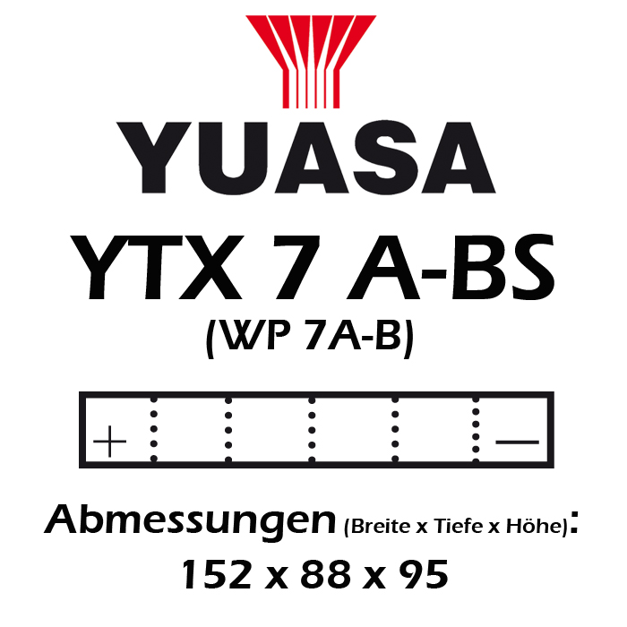 Batterie | YUASA | YTX7A-BS | 6 AH | MF |