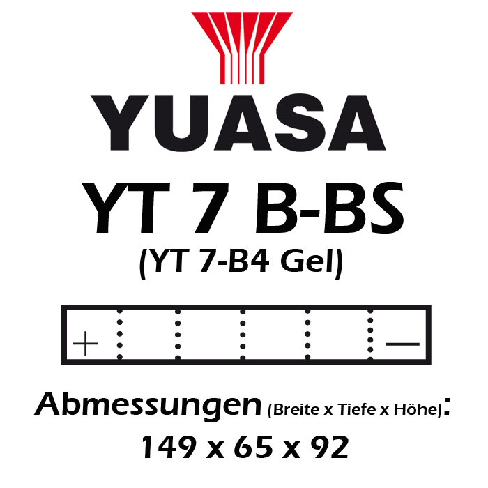 Batterie | YUASA | YT7B-BS | 6,5 AH | MF