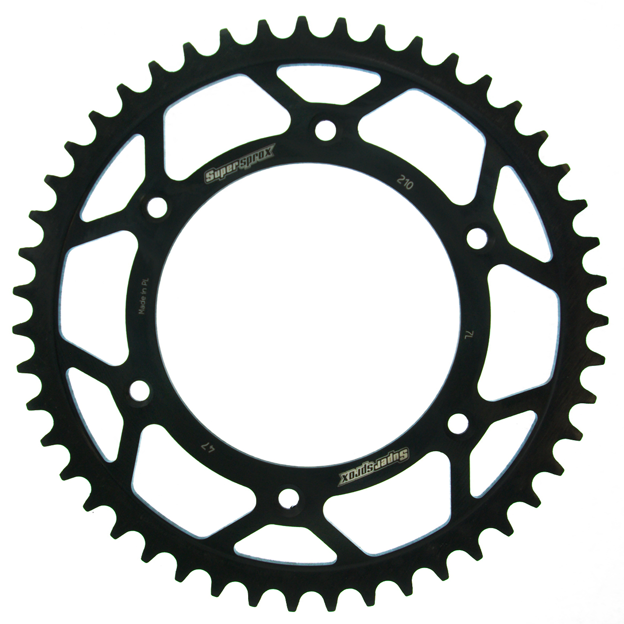 Stahl-Kettenrad Supersprox 520 - 47Z (schwarz) RFE-210:47-BLK|ID 125,0 LK 153,0 6-Loch/6-Loch
