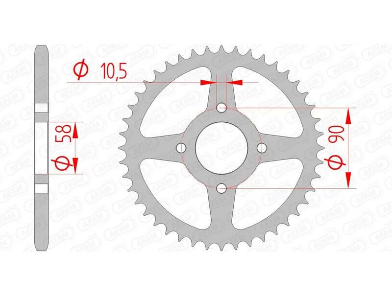 AFAM Kettenrad Stahl Standard - 520