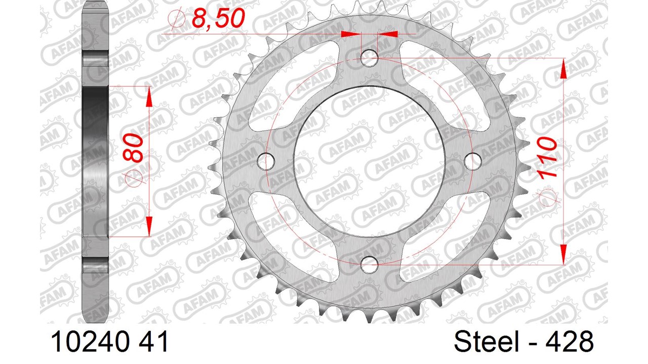 AFAM Kettenrad Stahl Standard - 428