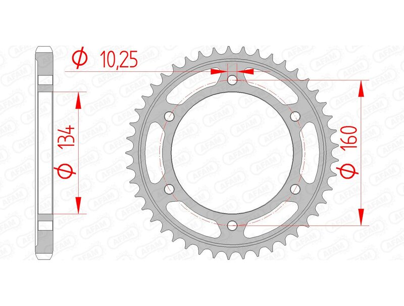 AFAM Kettenrad Stahl Standard - 525