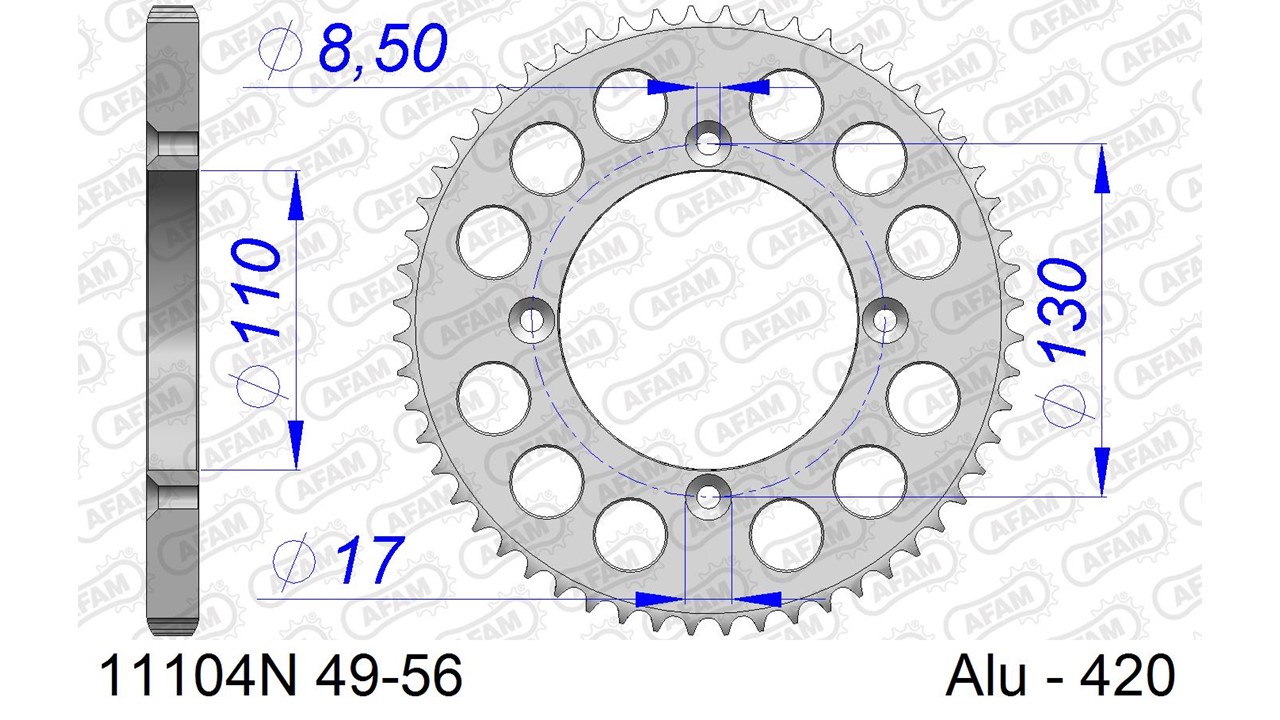 AFAM Kettenrad Alu Standard - 420