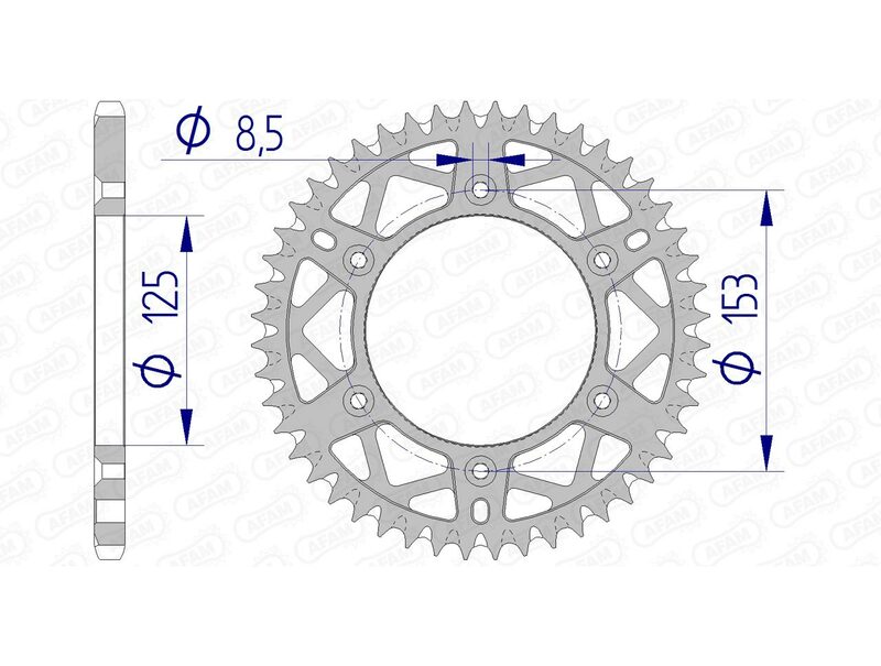AFAM Rear Sprocket Alu Self Cleaning - 520