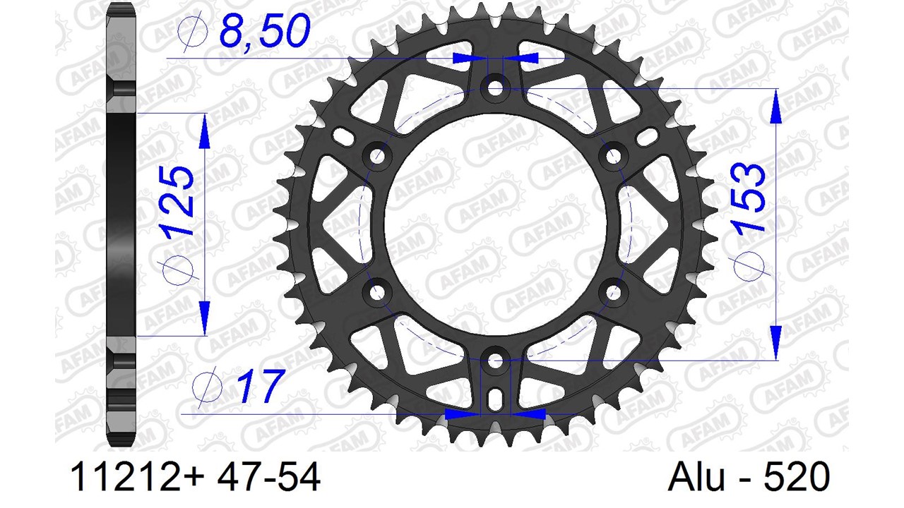 AFAM Rear Sprocket Alu Self Cleaning - 520