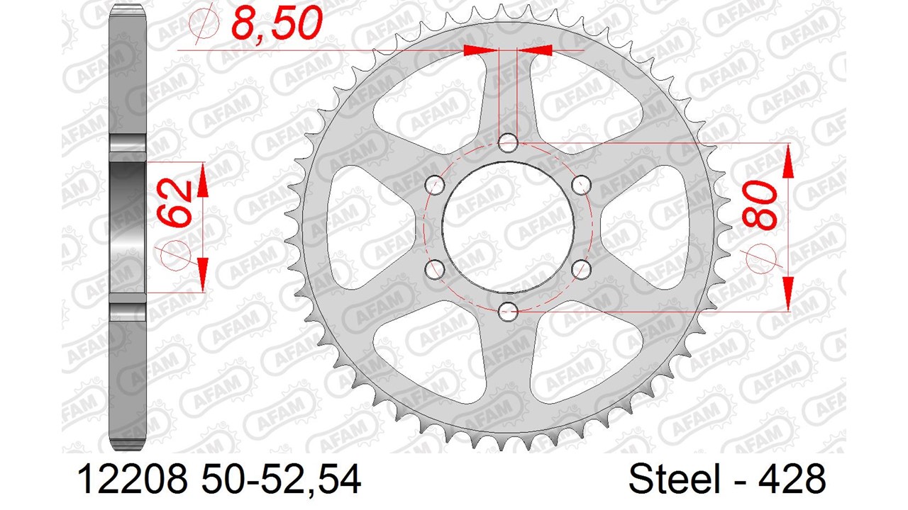 AFAM Kettenrad Stahl Standard - 428