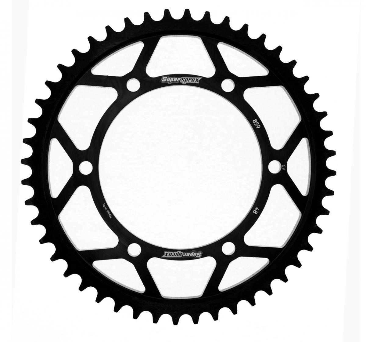Stahl-Kettenrad Supersprox 530 - 48Z (schwarz) RFE-859:48-BLK|ID 130,0 LK 150,0 6-Loch