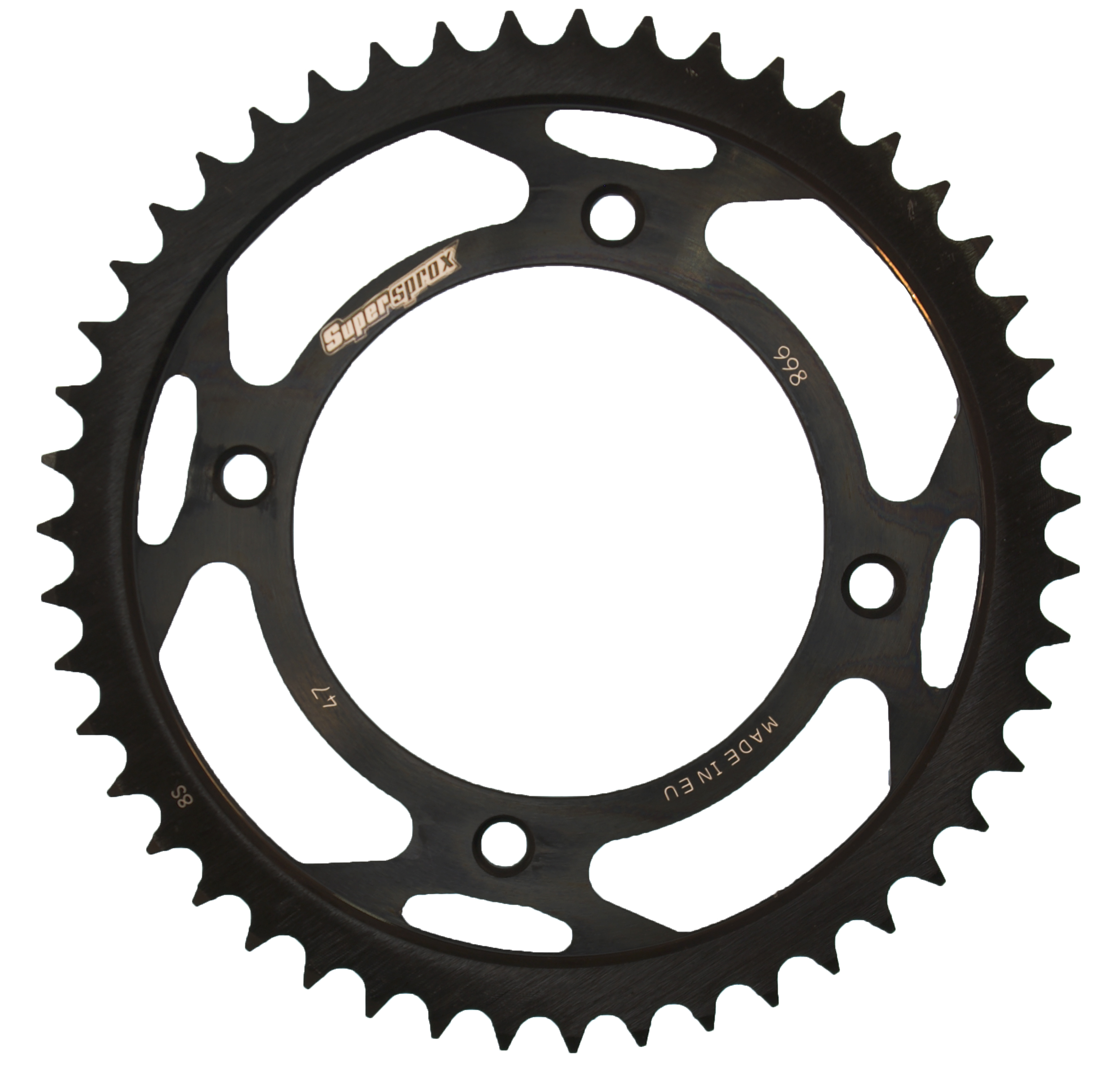 Stahl-Kettenrad Supersprox 428 - 47Z (schwarz) RFE-998:47-BLK|ID 100,0 LK 120,0 4-Loch