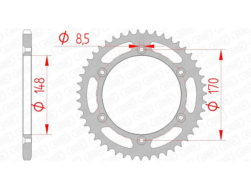AFAM Kettenrad Stahl Standard - 520