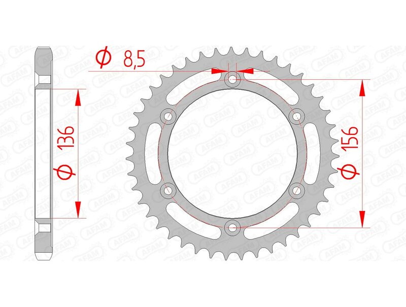 AFAM Kettenrad Stahl Standard - 525