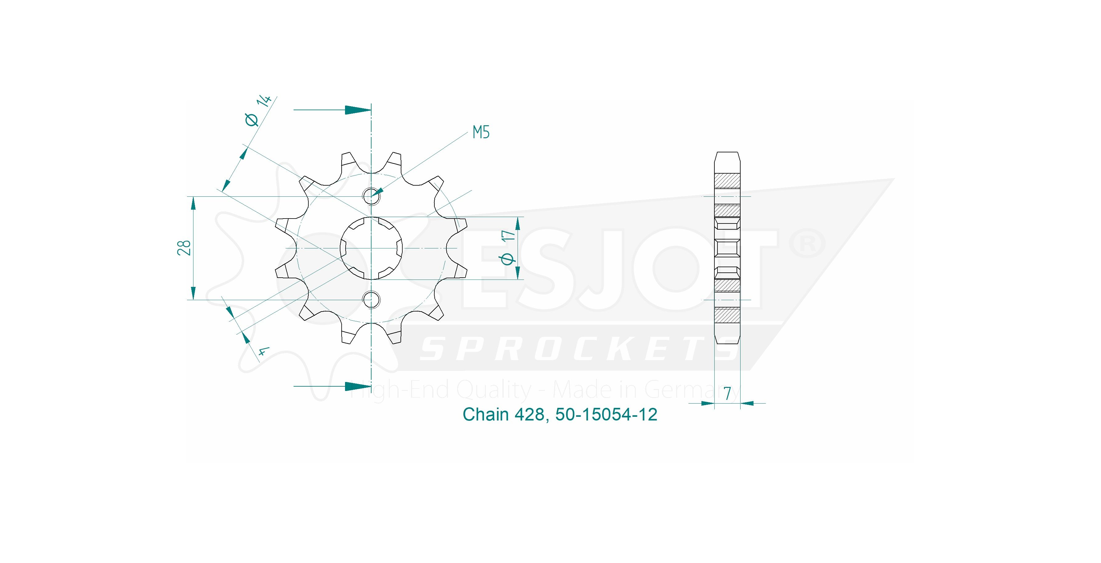 Ritzel Esjot 428 - 12Z 50-15054-12 grobverzahnt 14,0/17,0