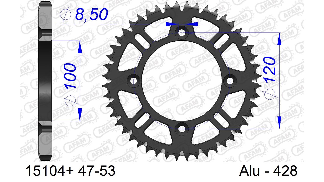 AFAM Rear Sprocket Alu Self Cleaning - 428