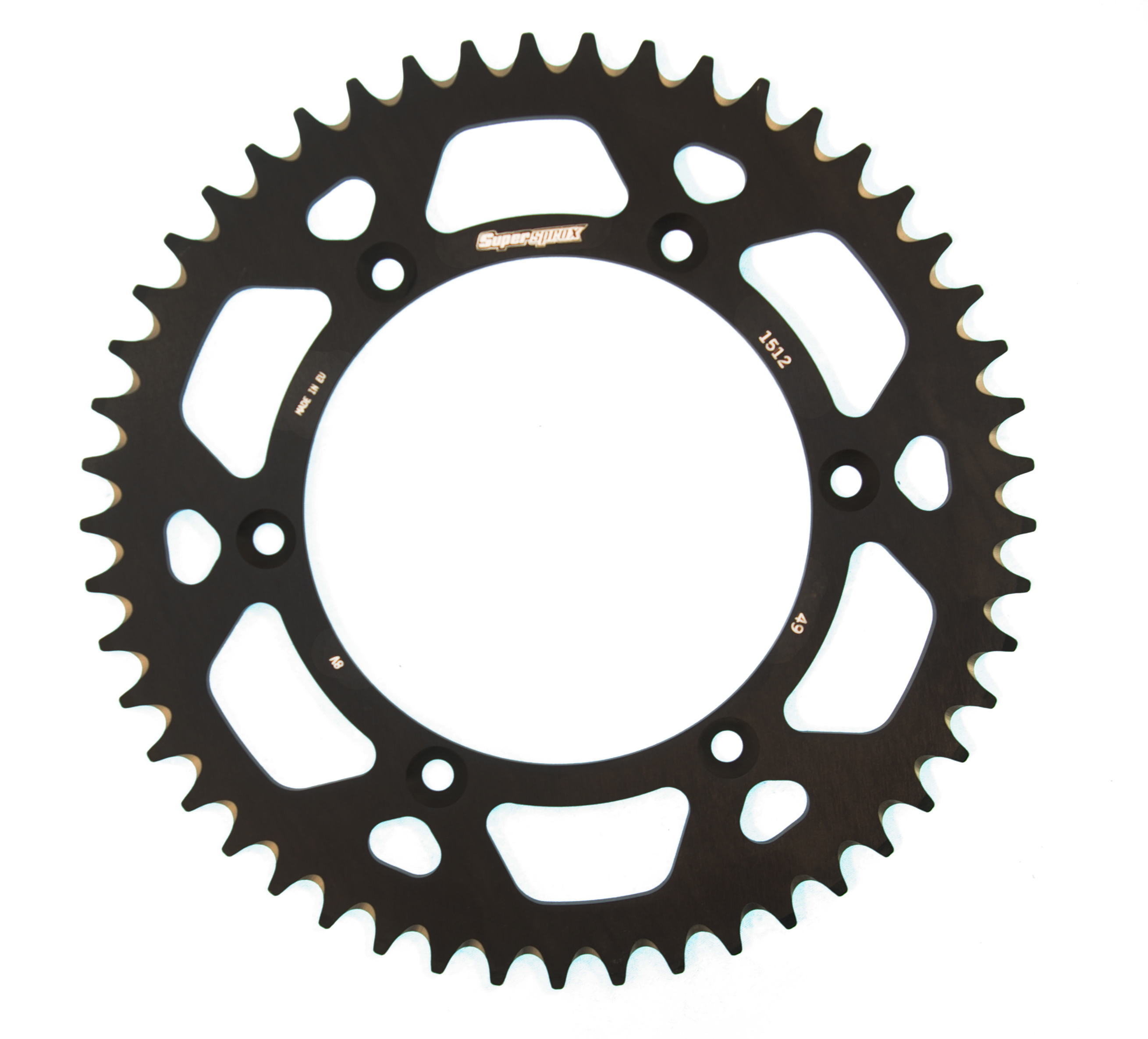 Alu-Kettenrad Supersprox 520 - 49Z (schwarz) RAL-1512:49-BLK|ID 136,0 LK 156,0 6-Loch