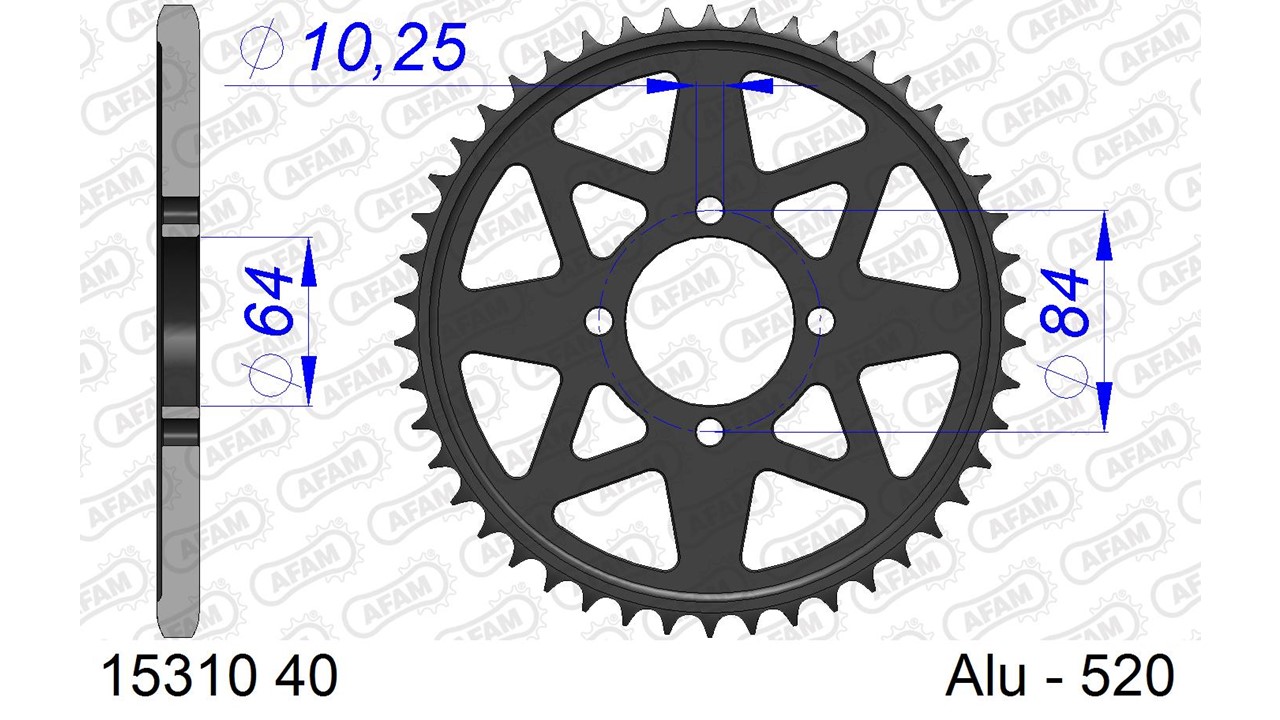 AFAM Kettenrad Alu Standard - 520