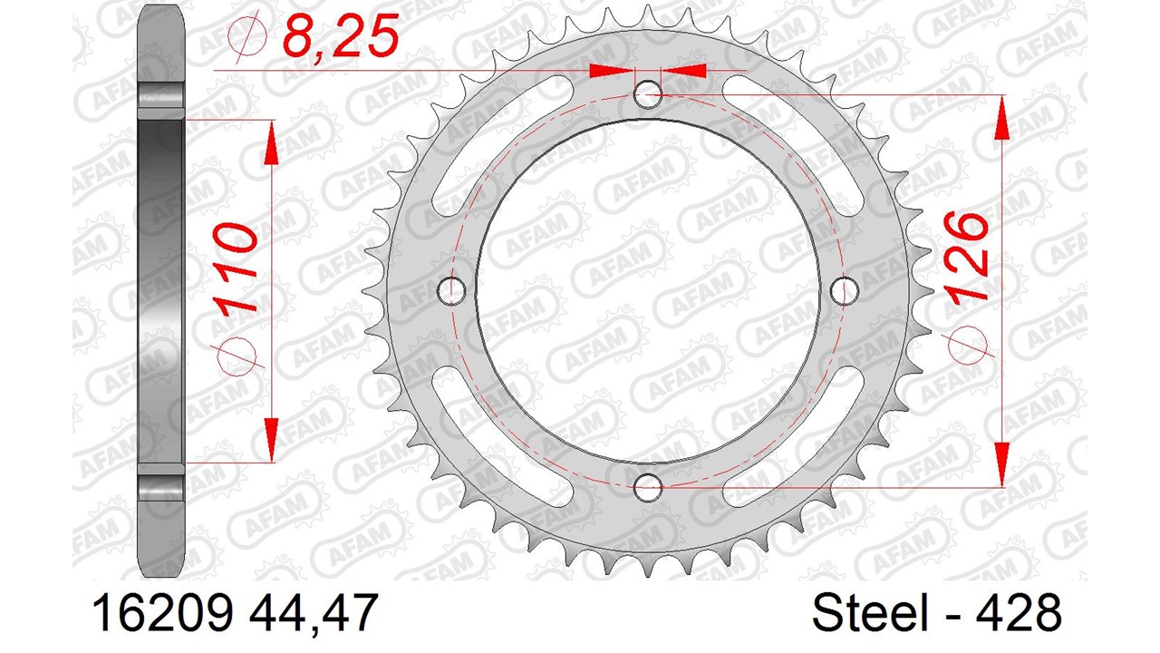 AFAM Kettenrad Stahl Standard - 428