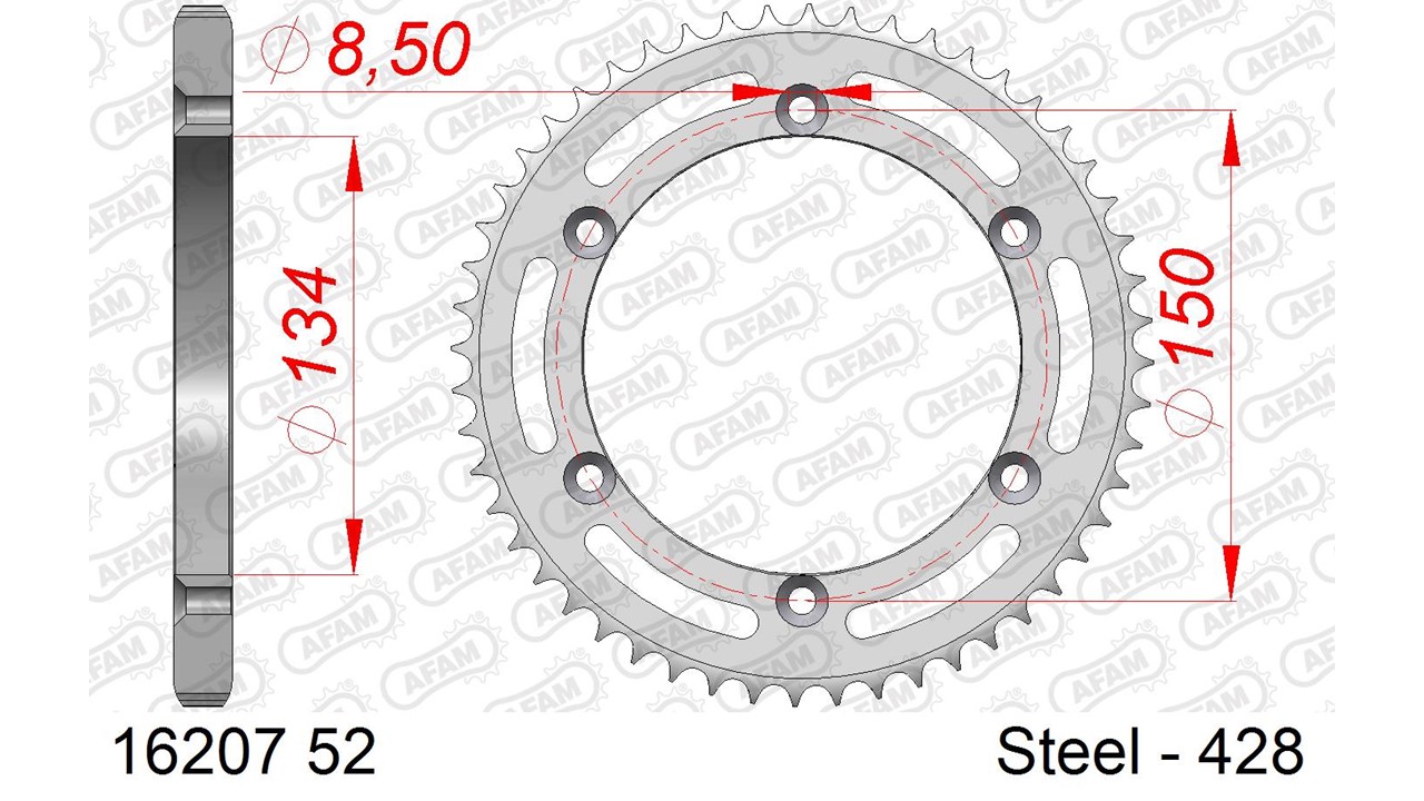 AFAM Kettenrad Stahl Standard - 428