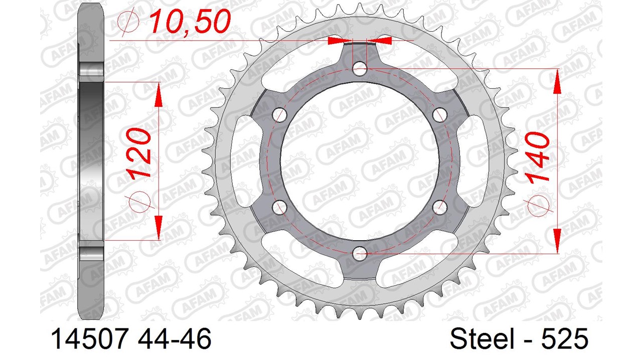 AFAM Kettenrad Stahl Standard - 525
