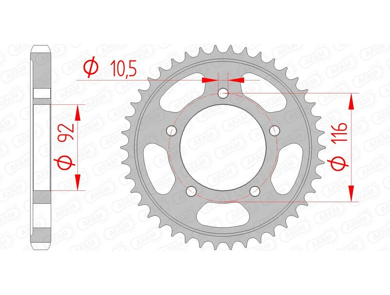 AFAM Kettenrad Stahl Standard - 530