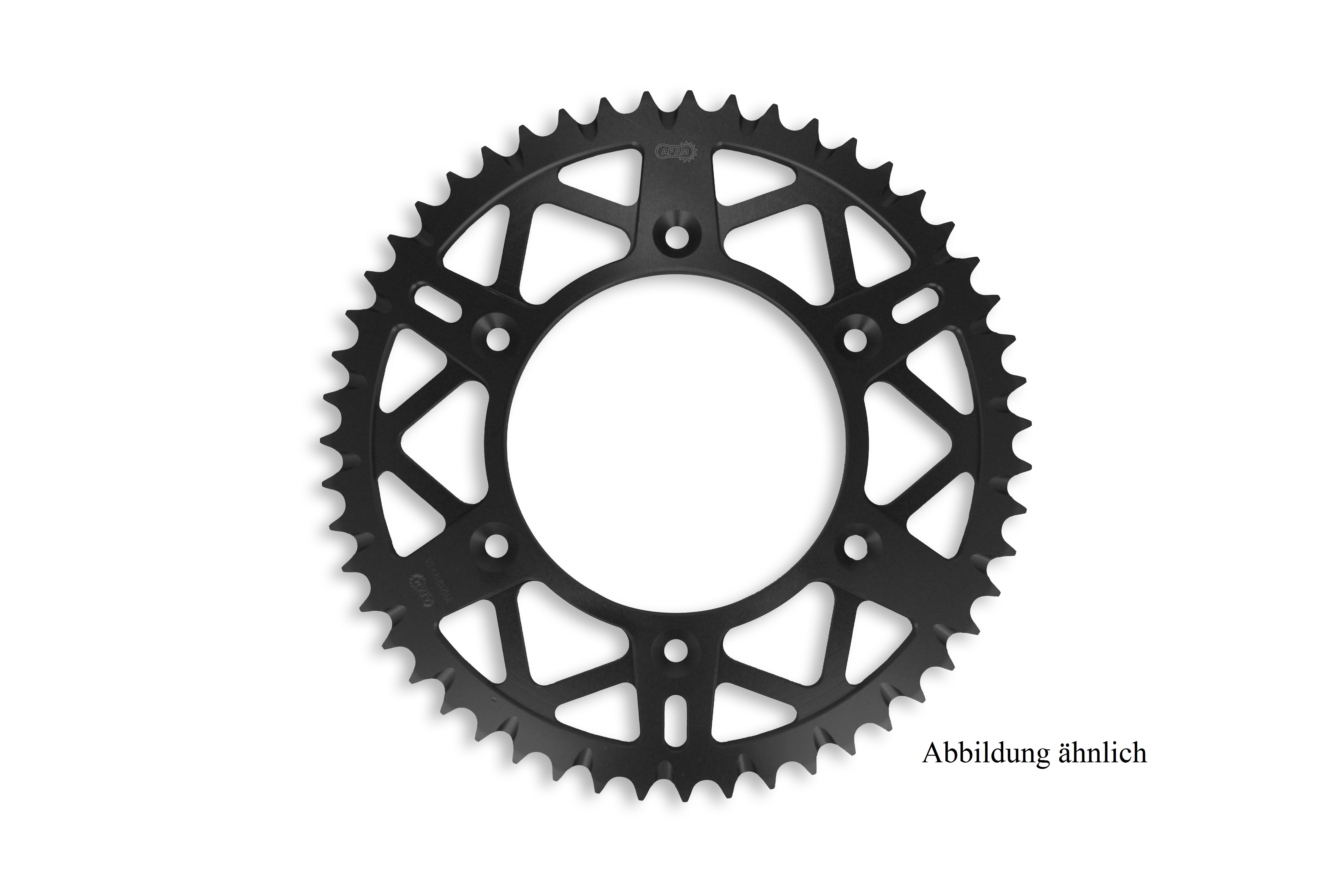 Alu-Kettenrad AFAM 520 - 50Z (Schwarz) 17206PK+50 ID 134 LK 150 6-Loch mit Schlammnut