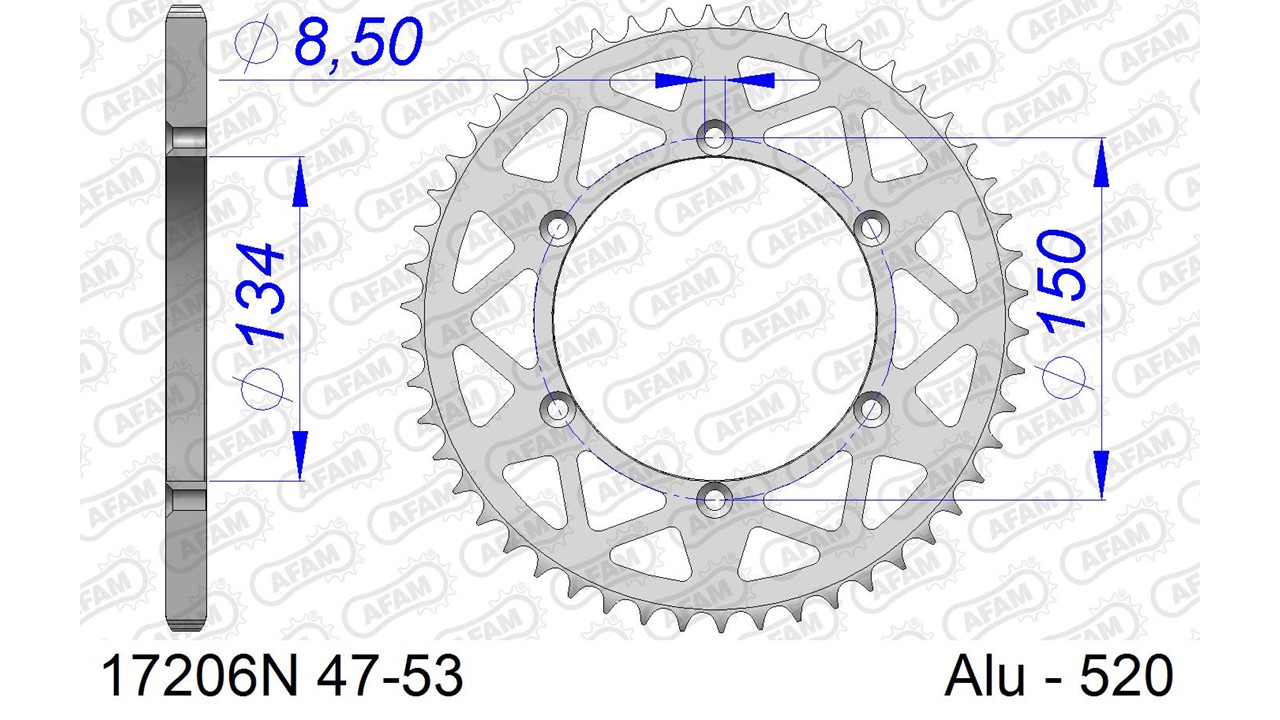 AFAM Kettenrad Alu Standard - 520