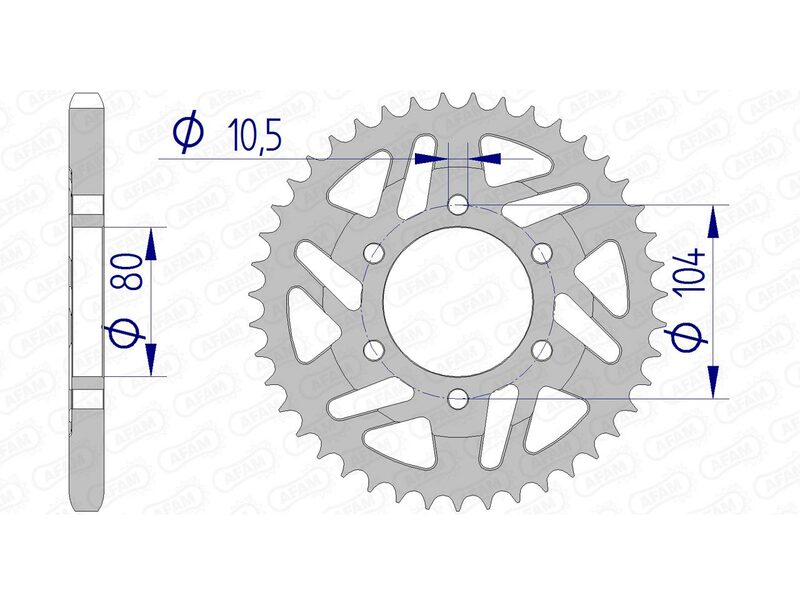AFAM Kettenrad Alu Standard - 525