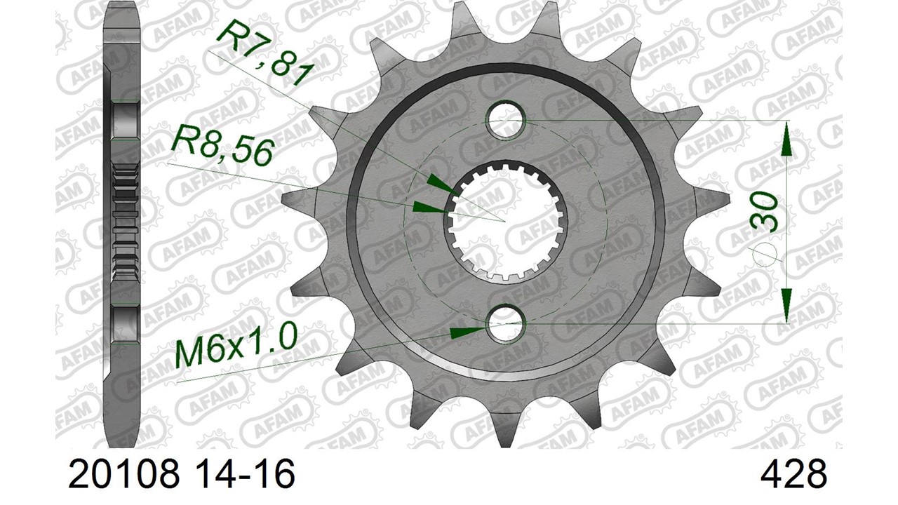 AFAM Stahl Standard Ritzel vorne - 428