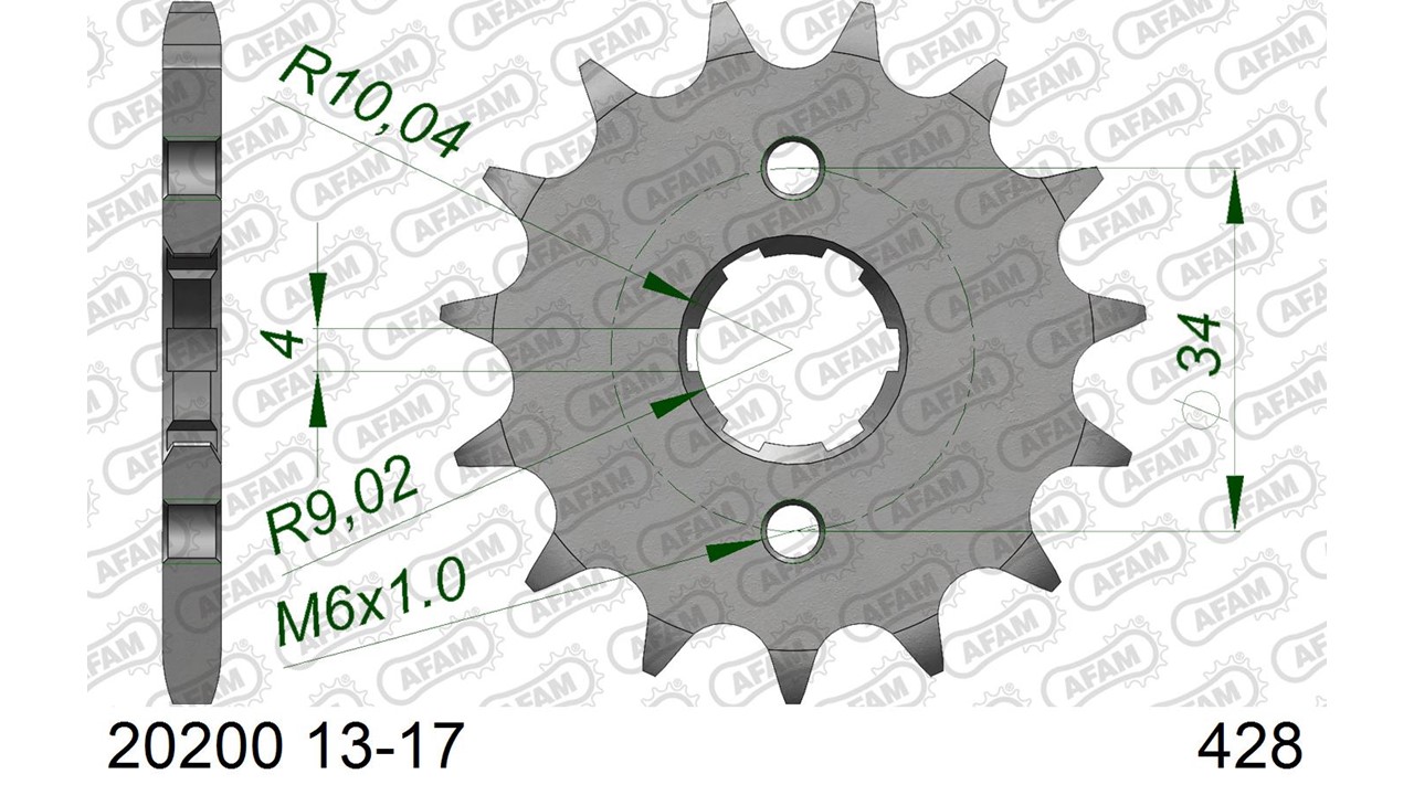 AFAM Stahl Standard Ritzel vorne - 428