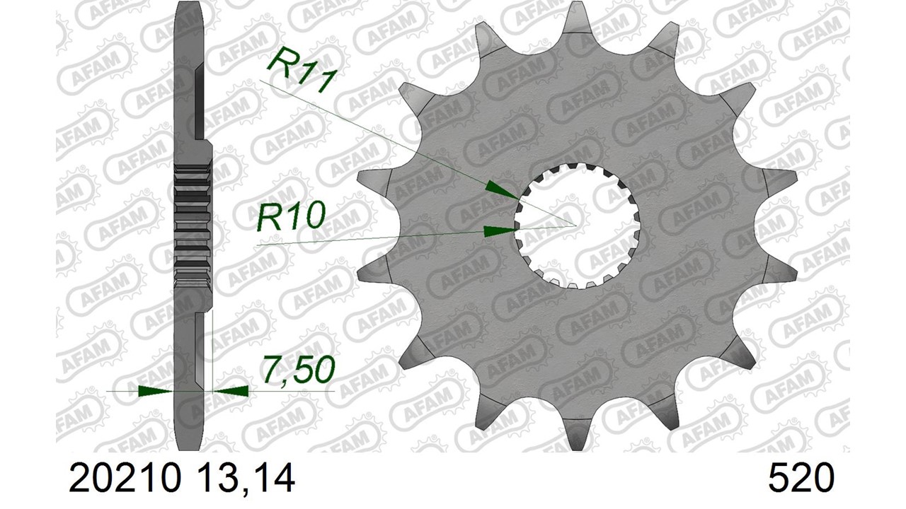 AFAM Stahl Standard Ritzel vorne - 520
